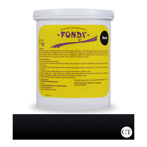 FondX Elite Rolled Fondant 1Kg - Black