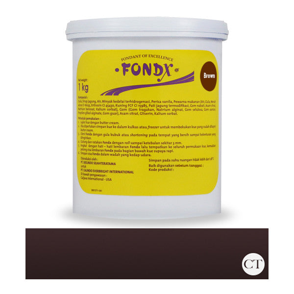 FondX Elite Rolled Fondant 1Kg - Brown