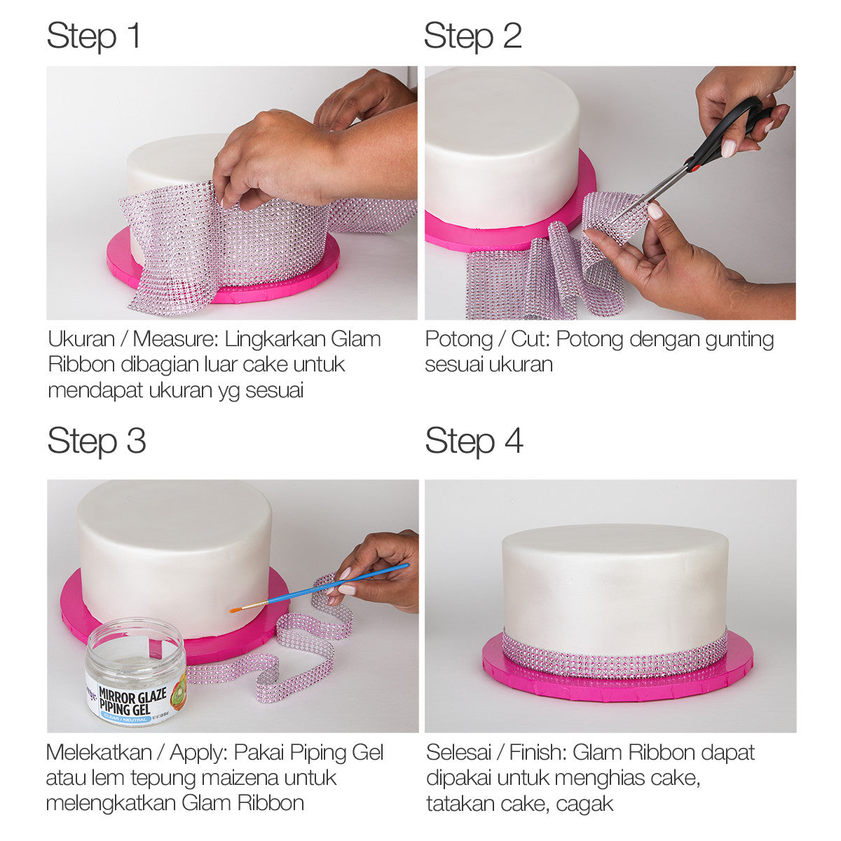 Glam Ribbon Cake Wrap - Pink