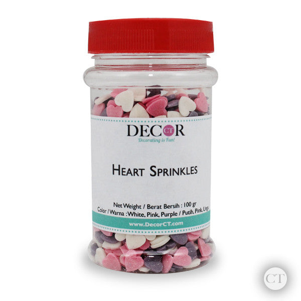 Heart Sprinkles dapat digunakan sebagai topping cup cake, birthday cake, wedding cake, cookies.
