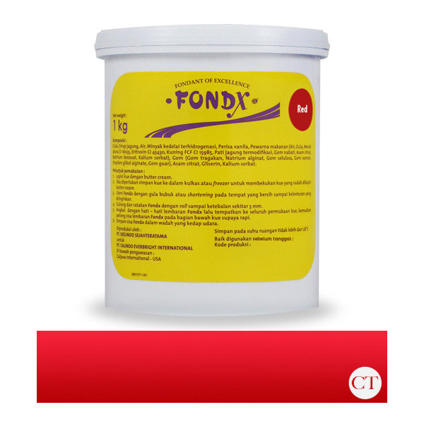 FondX Elite Rolled Fondant 1Kg - Red