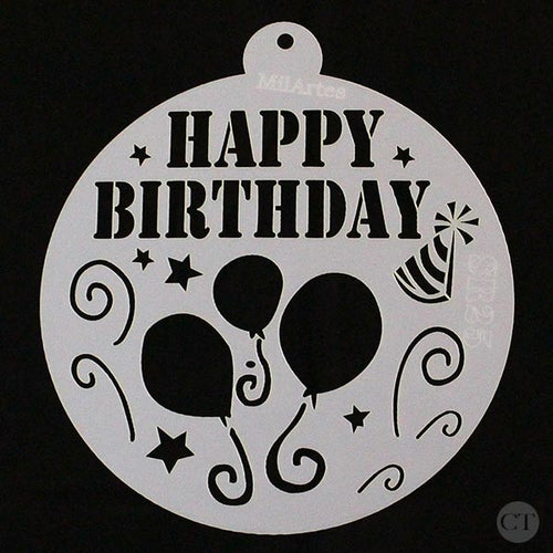 Stencil - Circle Happy Birthday