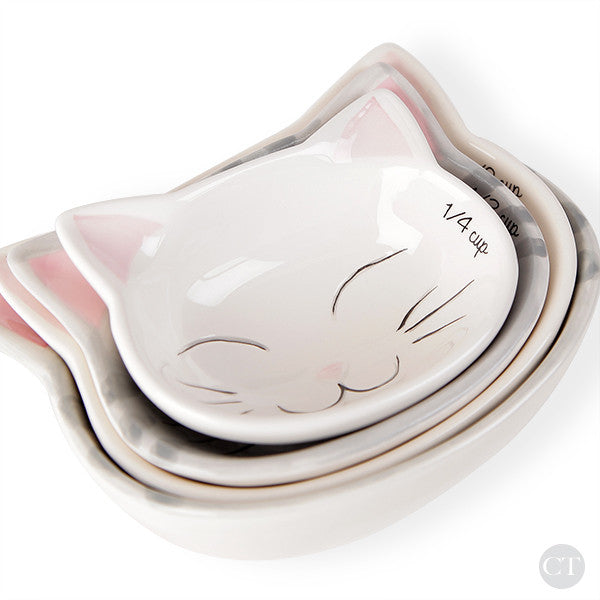 Ceramic Kitty Cat Measuring Cups