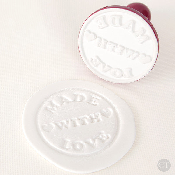 Red "Made With Love ♥" Cookie Stamp