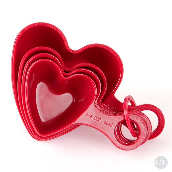 Red Heart Measuring Cups