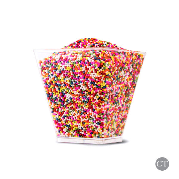 Rainbow Nonpareil Sprinkles dapat digunakan sebagai topping cup cake, birthday cake, cookies, donut, topping ice cream.