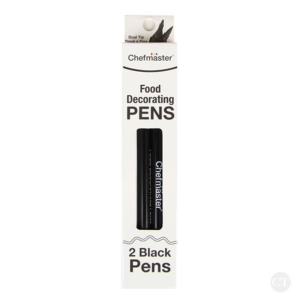 Chefmaster Edible Pen Black 2 Set