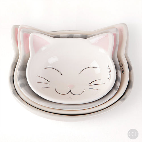 Ceramic Kitty Cat Measuring Cups