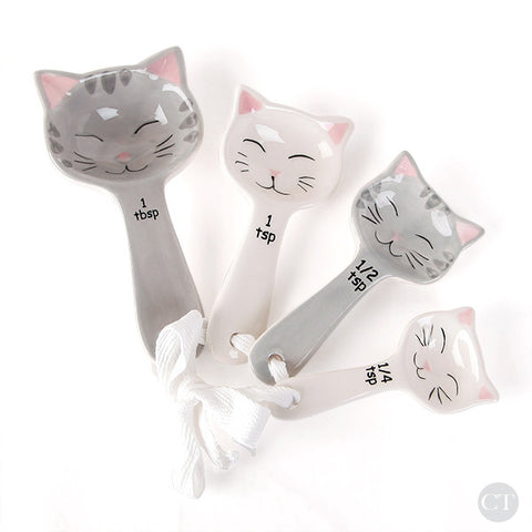 Cat Spoons Family of Cats Pewter Measuring Spoons 